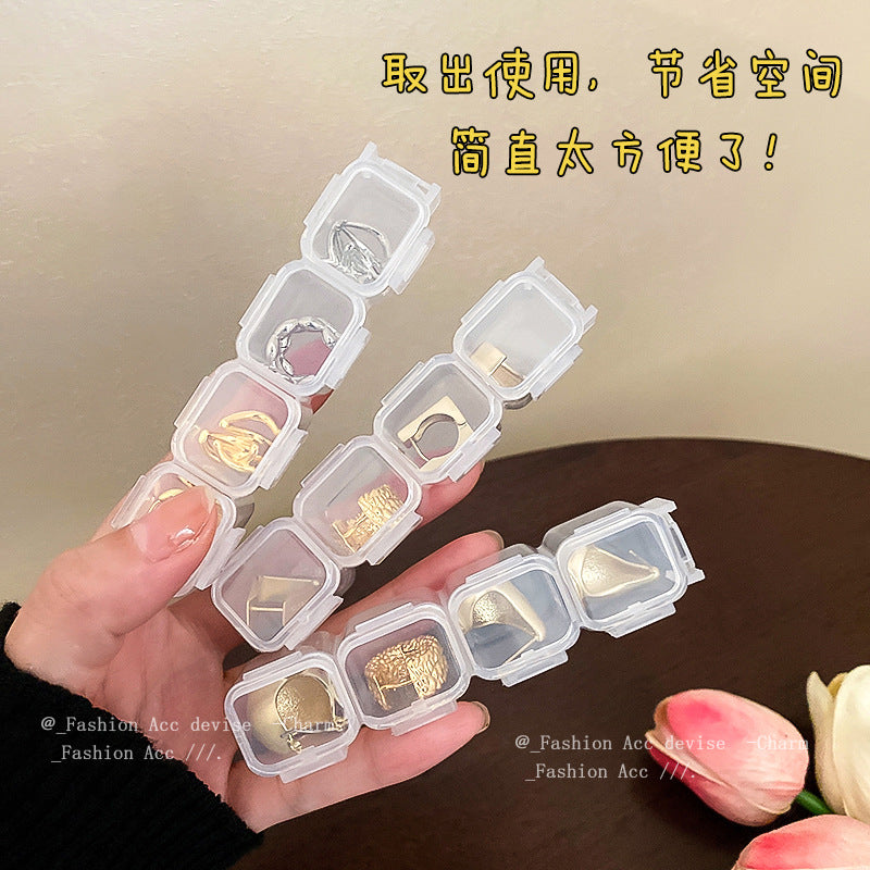 简约透明防尘耳环耳钉项链首饰盒多格收纳盒戒指设计饰品盒子批发