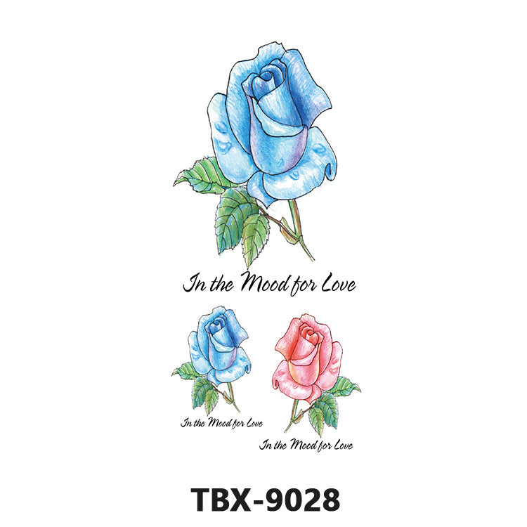 Free shipping Tattoo Waterproof Sweatproof Female Flower Tattoo Sticker Paper Plant Flower Party Sexy Rose Peony Plum Tattoo Sticker Tattoo