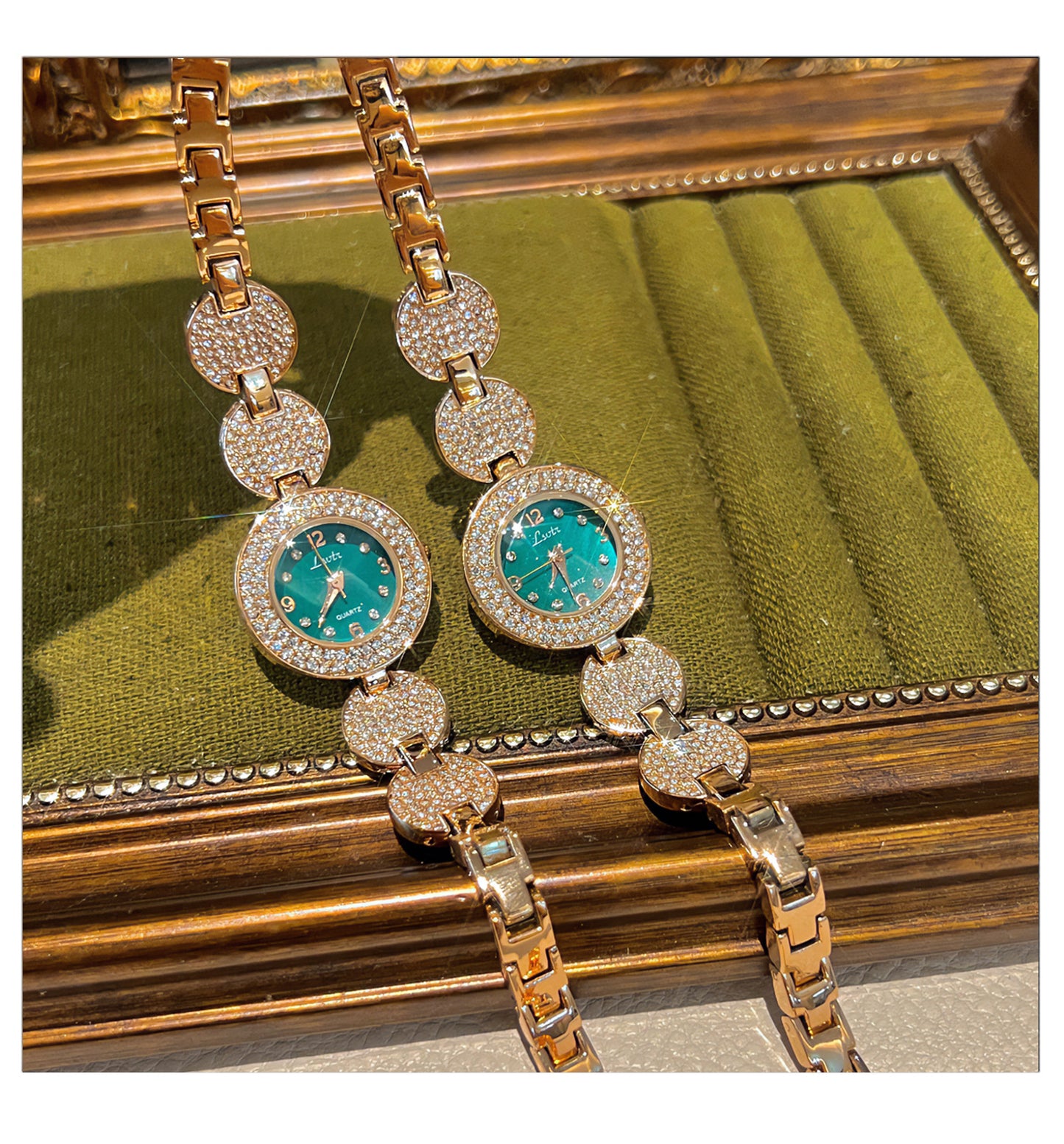 Fashion women's watchLsvtr Light Luxury Grandmother Green Niche High Sense Vintage Bracelet Women's Watch Good-looking Fashion Ladies Watch