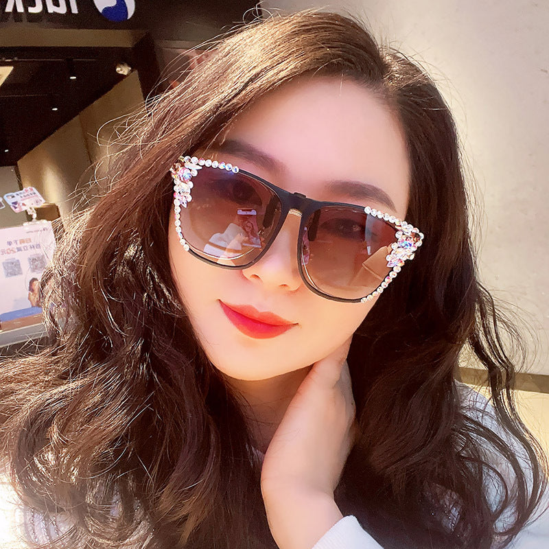 Women's fashion glasses GM水钻近视眼镜墨镜夹片女防晒防紫外线司机偏光太阳镜日夜两