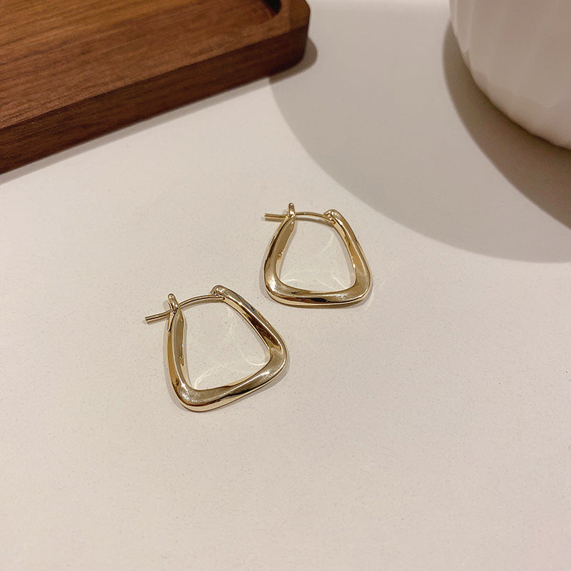 珠宝耳饰 925银针几何耳钉小众设计感耳环金色圈圈中古网红高级感耳饰批发