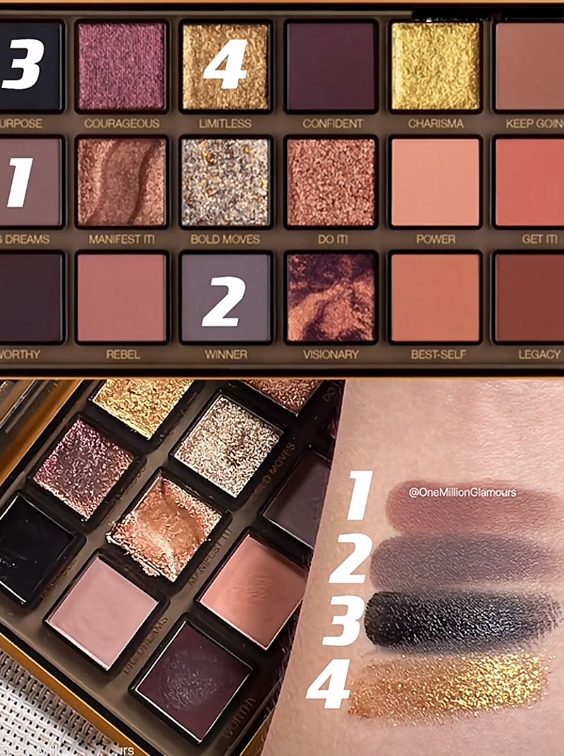 18 color Eyeshadow Show eyes Large pearl Rose gold Eyeshadow tray Rose Eyeshadow