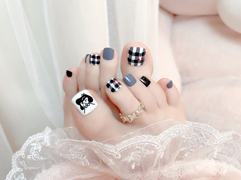 Fashion  nail Fresh Manicure Wear Nail Ins Cute Girl Mori Style Nail Patch Toe Nail Toe Nail Manicure J9