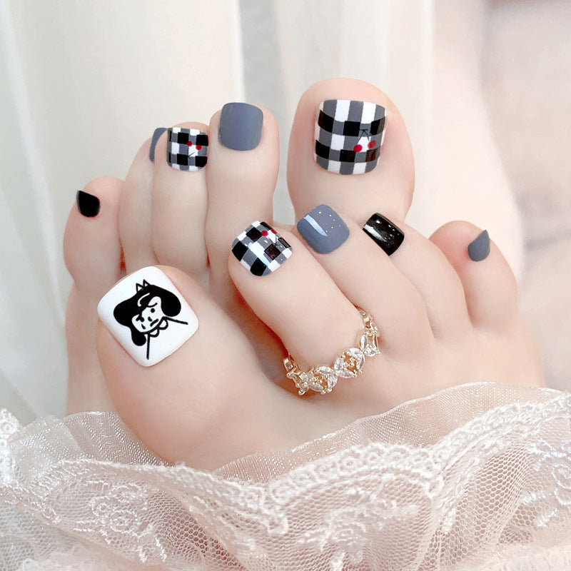 Fashion  nail Fresh Manicure Wear Nail Ins Cute Girl Mori Style Nail Patch Toe Nail Toe Nail Manicure J9