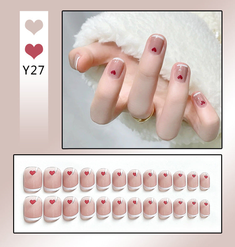 Fashion  nail Internet Celebrity Fake Nail Patch Wear Armor Finished Product Nail Tip Nail Stickers Removable Nail Patch Stall Supply Manufacturer