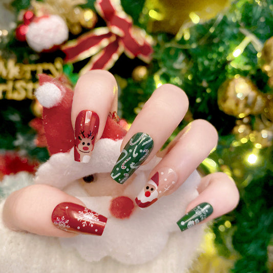 Fashion  nail New Christmas Cartoon Cute New Year Winter Warm Elk Christmas Antelope Wine Red Wear Armor P169
