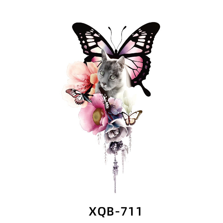 Free shipping Tattoo New Small Full Arm Animal Tiger Half Sleeve Tattoo Sticker Waterproof Sweatproof Men's and Women's Flower Arm Tattoo Sticker Paper Factory Wholesale
