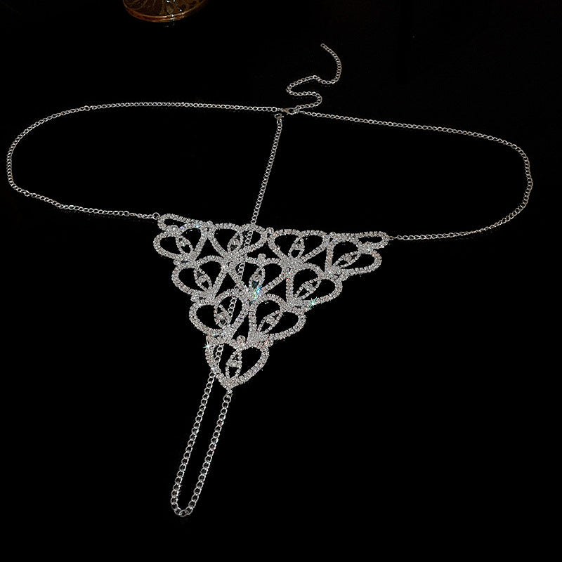 配饰胸针镶钻身体链欧美bodychain性感比基尼bikini高级感胸链饰品批发女