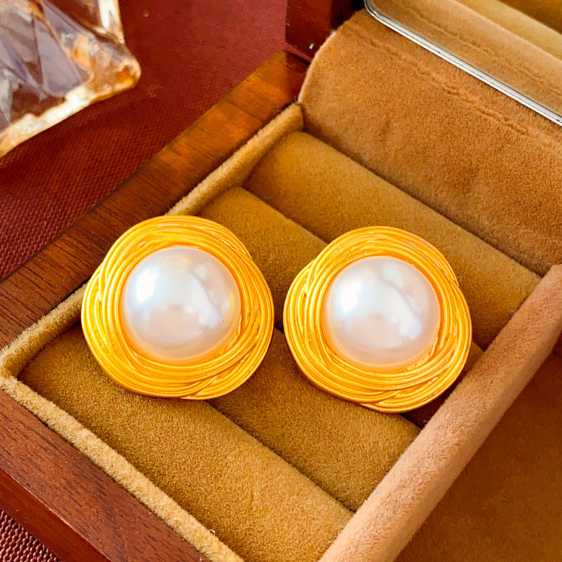 首饰耳环中古vintage复古银针耳环宫廷风小众耳钉耳坠高级感轻奢耳饰批发