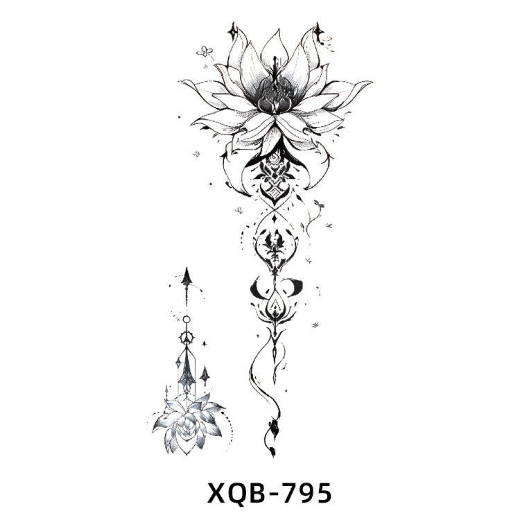 Free shipping Tattoo Factory Wholesale Small Full Arm Flower Tattoo Sticker Half Sleeve Waterproof Big Picture Men and Women Black and White, Colored Animal Tattoo Sticker Paper
