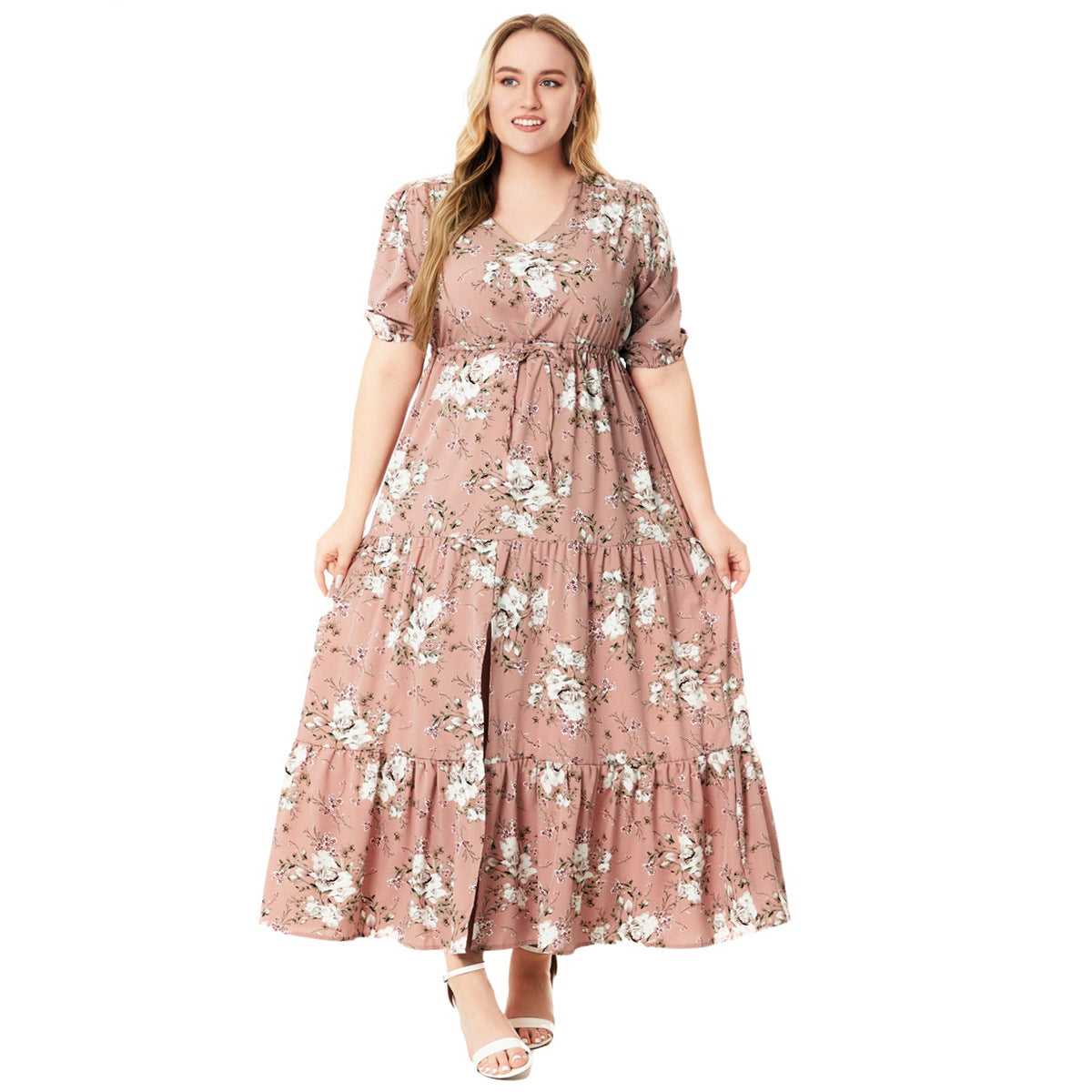 Fashion women's wear 2024 plus Size Women's Clothing Summer New Bohemian Print Loose Dress Sq0217