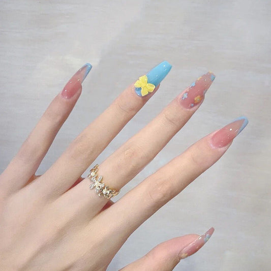 Fashion  nail Wearing Nail Nail Stickers Nail Patch Fake Nails Detachable Small Flower Bow Nail Nail Sticker X23