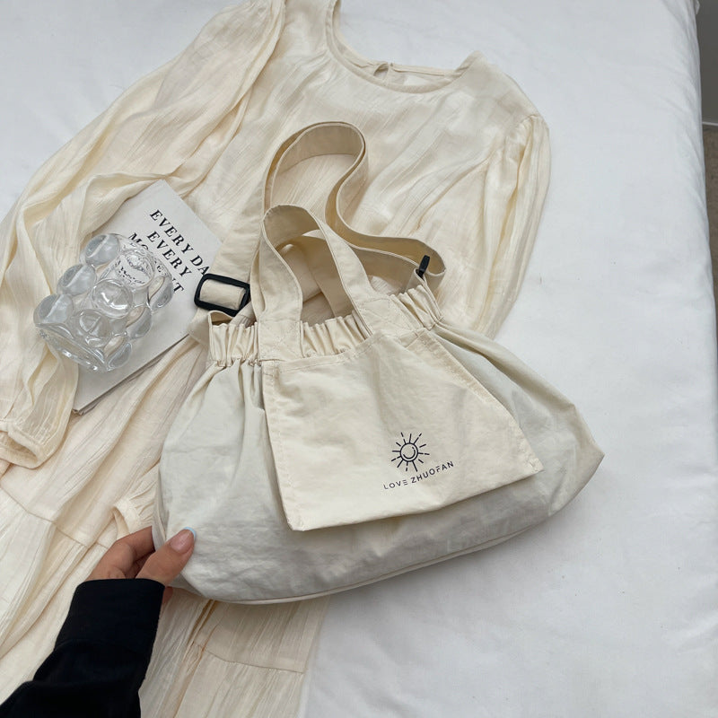 Dopamine Bag Free shipping Tattoo 2024 summer new dopamine canvas bag handbag shoulder bag crossbody dumpling bag cute foldable shopping