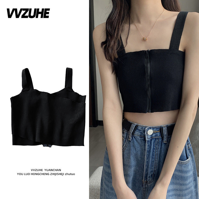 Dopamine tops Free shipping Tattoo Pink Dopamine Wear Seaside Small Suspender Female Sexy Neck Wear Vest Sweet Spicy Thai Top Spice Girl Summer