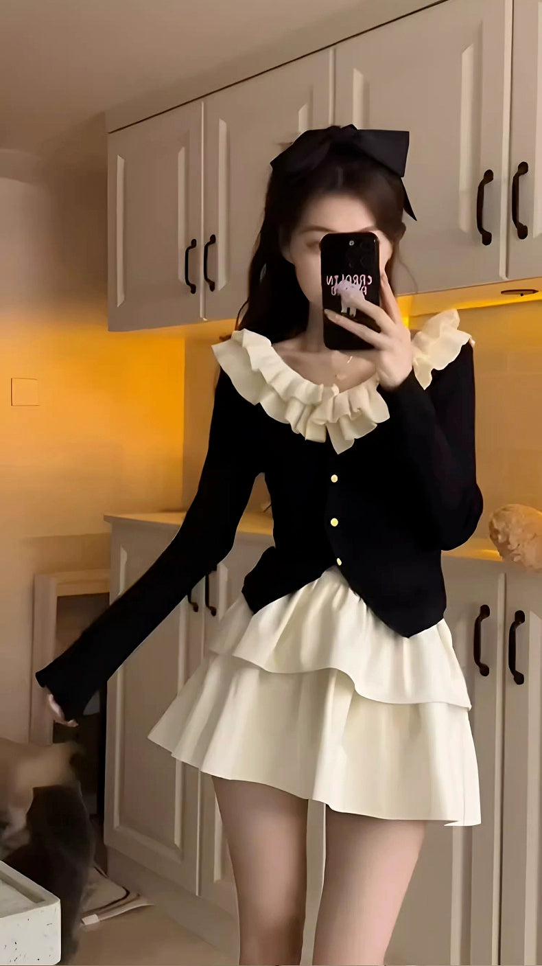 Fashion women's wear 2024 New High-Grade Classic Style Hepburn Style Dress Inner Wearing Women's Clothing Early Spring Petite Short Dress Suit