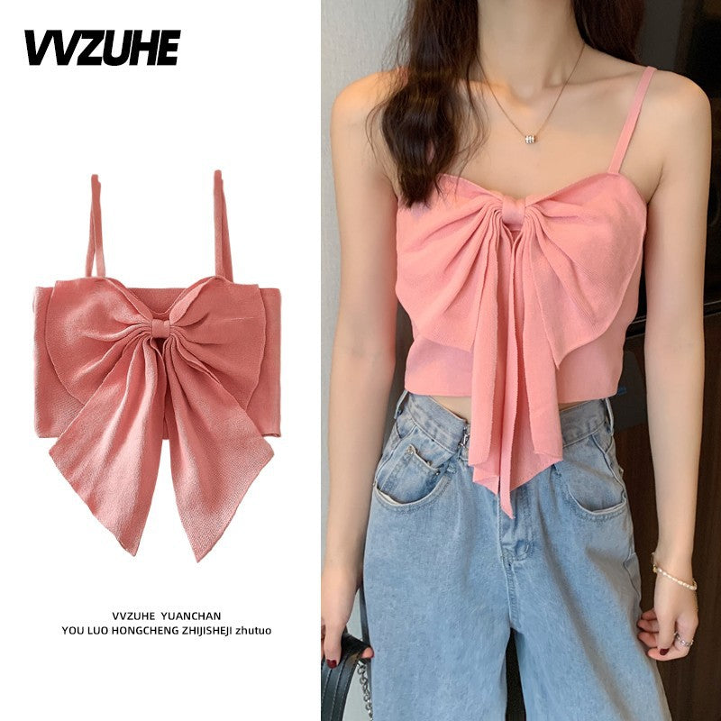 Dopamine tops Free shipping Tattoo Pink Dopamine Wear Seaside Small Suspender Female Sexy Neck Wear Vest Sweet Spicy Thai Top Spice Girl Summer