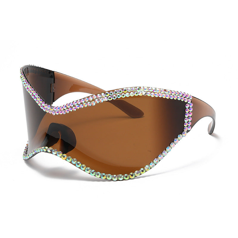 Women's fashion glasses 新款亮片抖音款女太阳镜潮小红书眼镜抄螺丝跨境旅游休闲墨镜