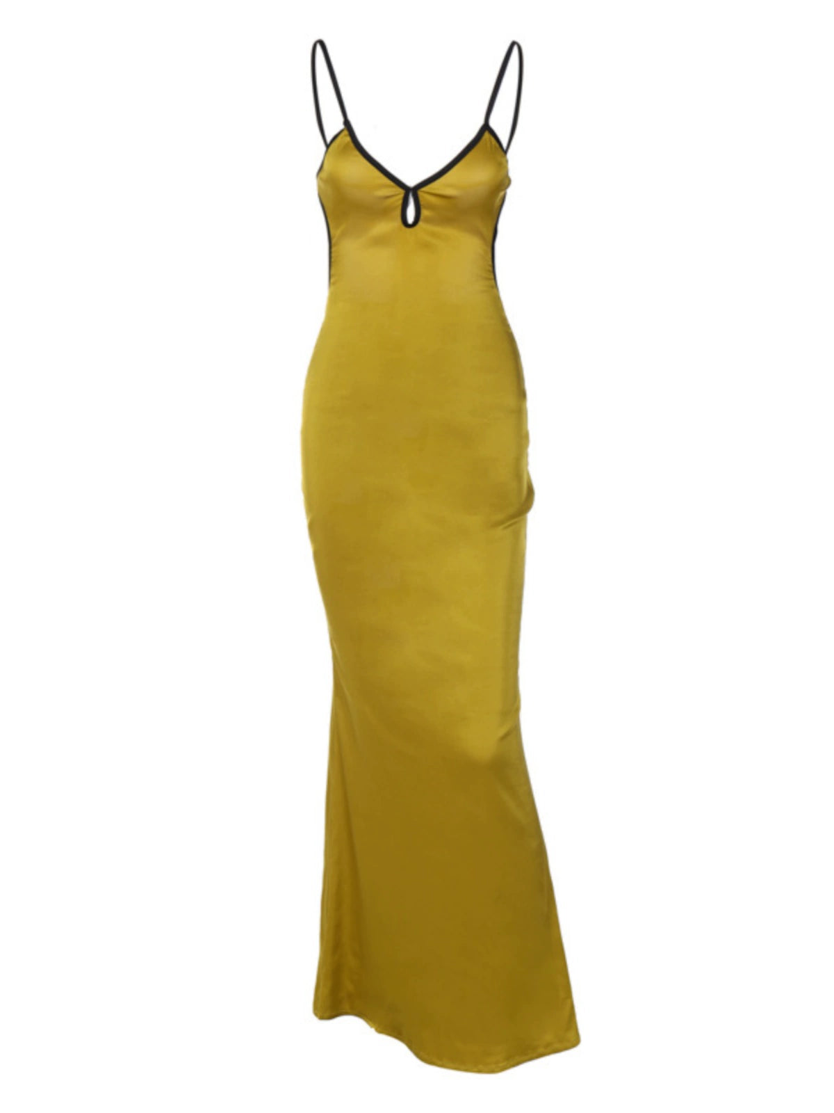 Fashion women's wear High-Grade Solid Color Satin Sling Dress Special-Interest Design French Style Temperament Hot Girl Seaside Vacation Slim Fit Long Dress