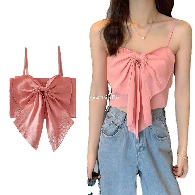 Dopamine tops Free shipping Tattoo Pink Dopamine Wear Seaside Small Suspender Female Sexy Neck Wear Vest Sweet Spicy Thai Top Spice Girl Summer