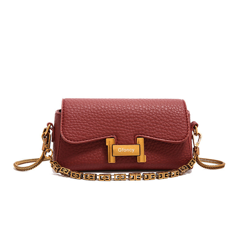 Dopamine Bag Free shipping Tattoo Popular popular small bag women's 2024 summer new fashionable solid color oblique span small square bag chain single shoulder portable women's bag