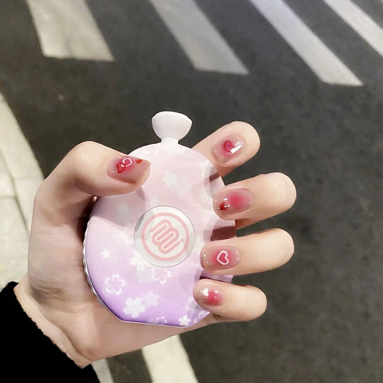 Fashion  nail Wearable Nail Sticker Short Peach Heart Wear Nail Polish Nail Shaped Piece Removable Nail Patch Finished Product Y23