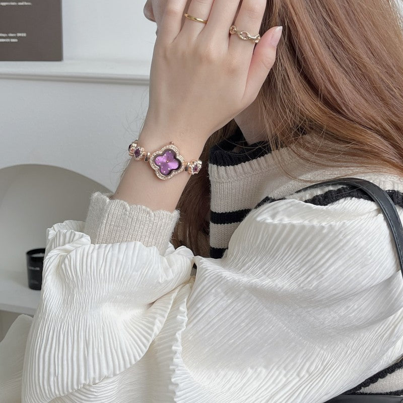 Fashion women's watchHigh-End Small and Exquisite Clover Petals Bracelet Watch Women's Simple Fashion Elegant Quartz Women's Watch