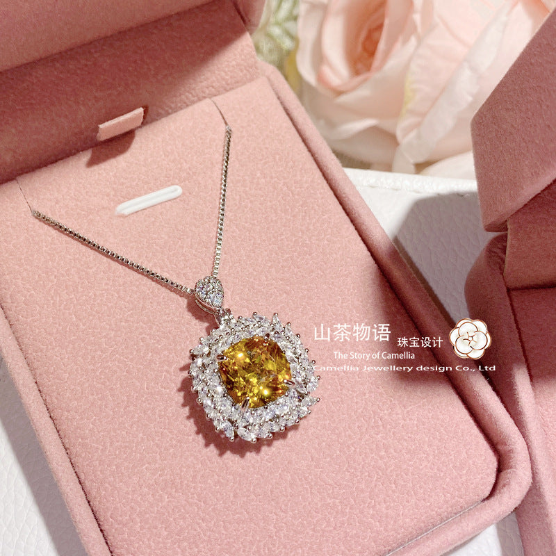 Camellia珠宝仿帕帕拉恰粉宝套装女 芭比粉大克拉阿斯切锆石戒指