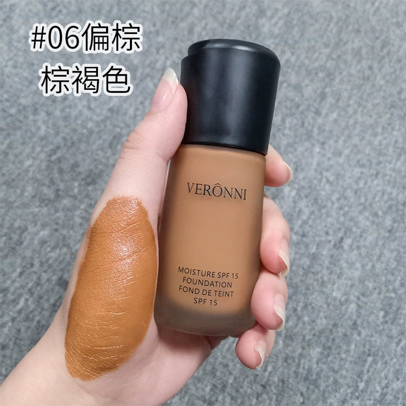 美黑小麦色粉底液古铜色调色膏免晒欧美妆深肤色男女遮瑕持久底妆