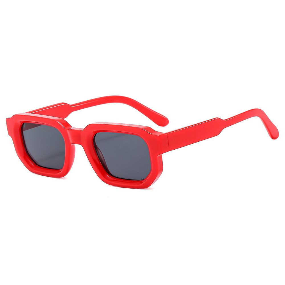 Women's fashion glasses 跨境新款方框太阳镜欧美复古厚边小框时尚潮流墨镜女街拍太阳眼镜