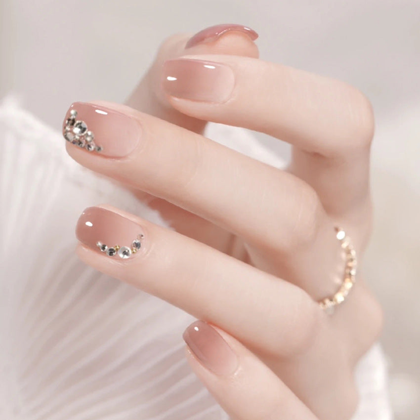 Fashion  nail New Fresh Sweet Gradient Nail Stickers Fake Nails Fresh Handmade Wear Armor Wholesale A25