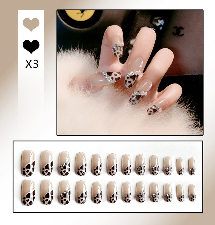 Fashion  nail Fake Nails Crystal Iced Butterfly Nail Art Nail Patch Bow Ballet Rhinestone Nail Beauty Nail Tip Wear Nail