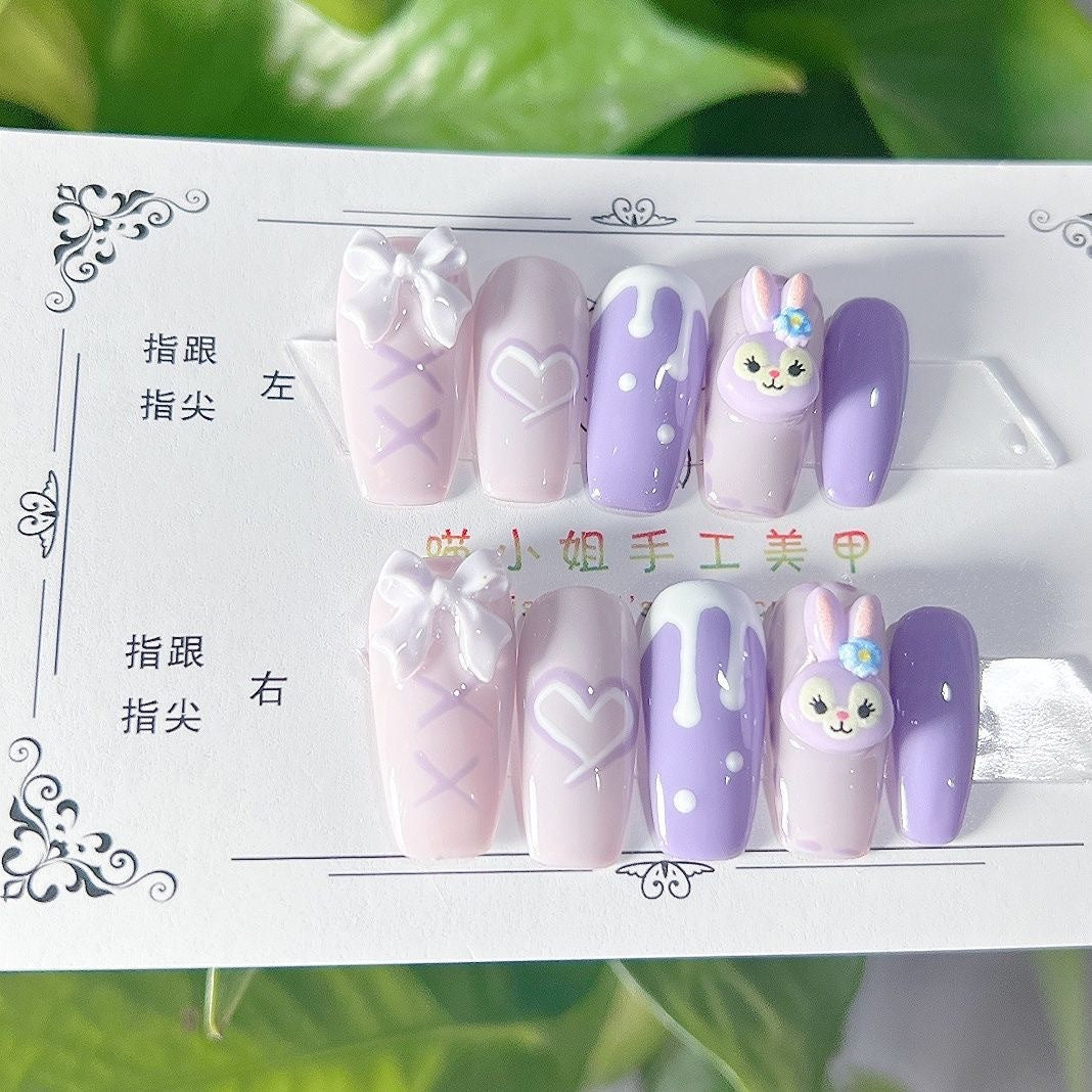 Miss Meow Handmade Manicure Ins Style Kaxing Delu Detachable Finished Patch