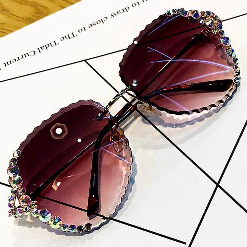Women's fashion glasses 镶钻太阳镜防蓝光辐射眼镜女韩版潮个性时尚太阳镜女防紫外线