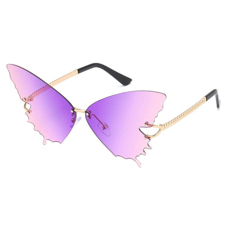 Women's fashion glasses 新款女士蝴蝶太阳镜时尚大框渐变色墨镜欧美潮流ins街拍太阳眼镜
