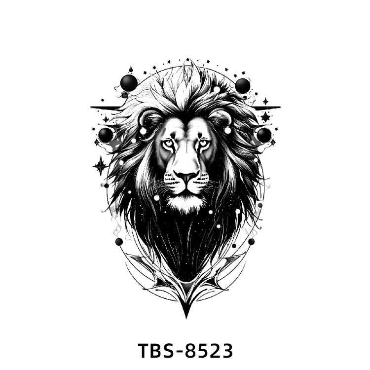 Free shipping Tattoo Small Full Arm Waterproof Tattoo Sticker Half Sleeve Arm Lion Animal Long-Lasting Cross-Border European and American Tattoo Sticker Paper Tattoo