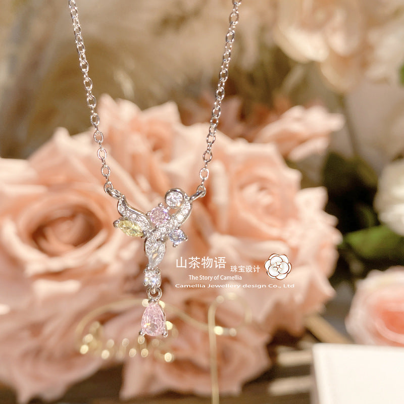 Camellia日系这就是原创樱花粉藤爱套装 镀18k 超仙璀璨粉粉耳钉