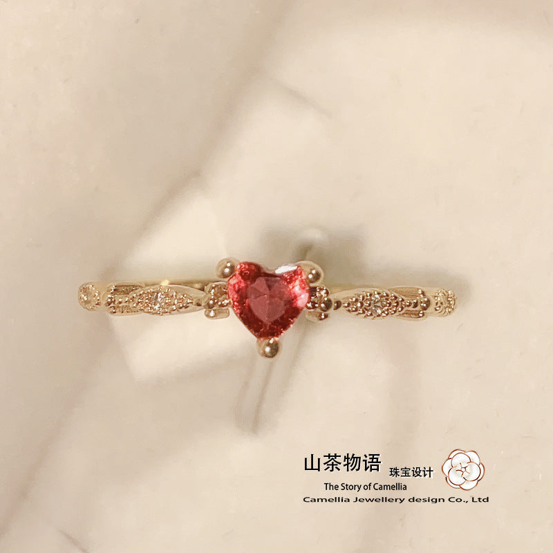 Camellia复古新款仿碧玺彩宝戒指 小富婆直播热卖伦敦蓝刚玉指环