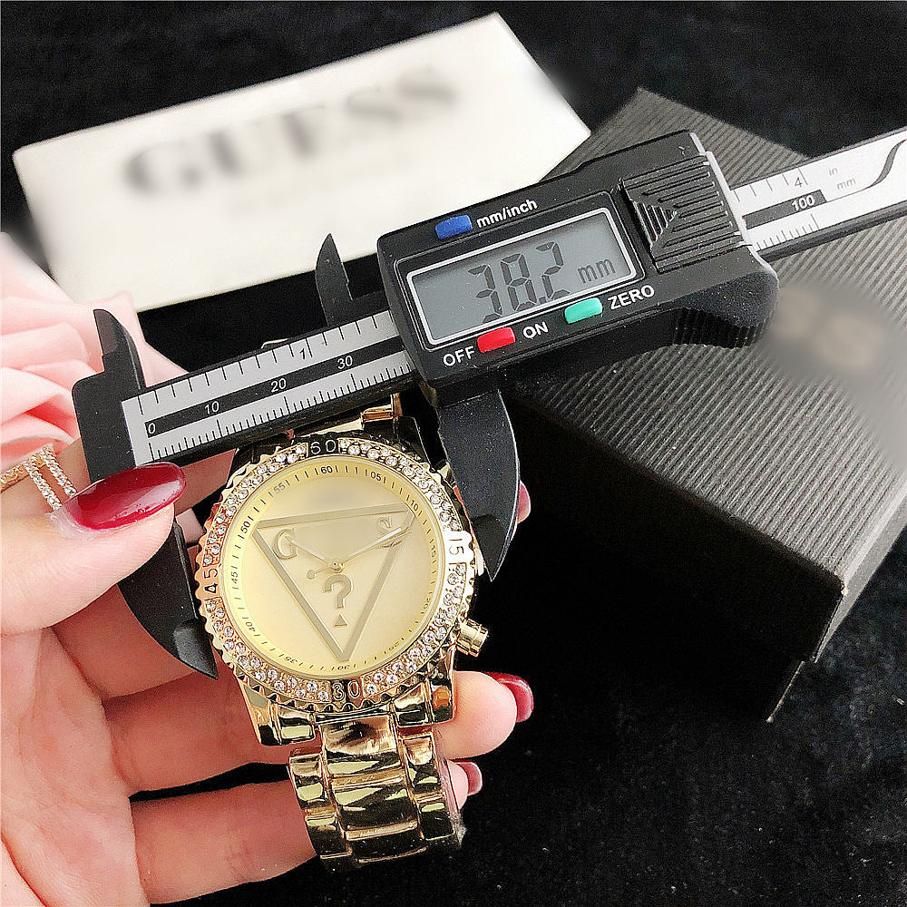 Fashion women's watchSimple Fashion in Europe and America Women's Watch Cross-Border Hot Rhinestone Steel Belt Quartz Women's Watch