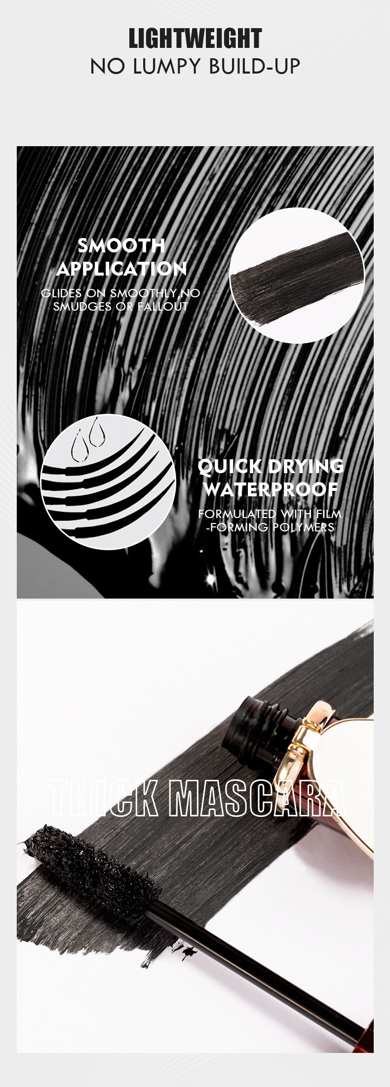 24 hours Ultra Long Lasting Mascara Waterproof Slim Long Thick Curling 4D Mascara