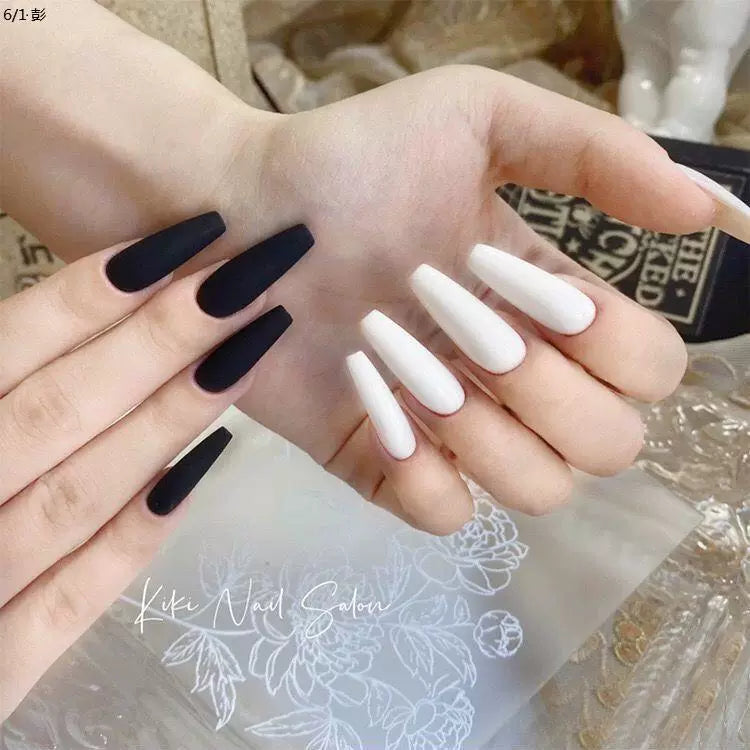 (Hand made nail) European and American style ballet long style nail patch fake nail product nail patch detachable and reusable for wearing nails