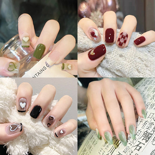 Fashion  nail Internet Celebrity Fake Nail Patch Wear Nail Finished Product Nail Tip Nail Stickers Disassembly Nail Patch Women's Removable Manicure Wholesale
