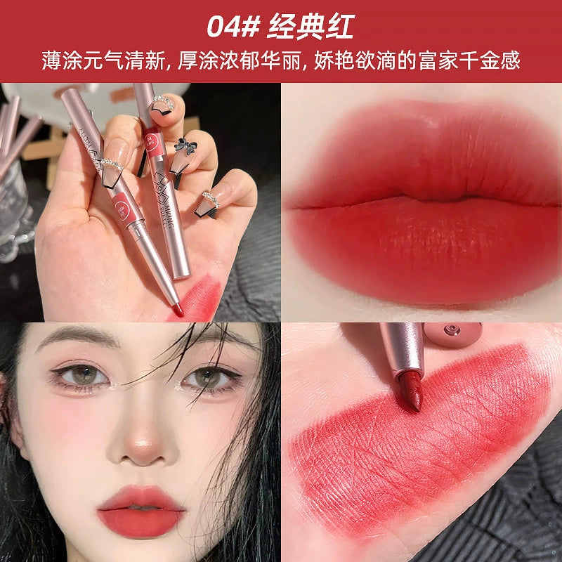 MK旋转口红唇线笔口红笔防水持久哑光女勾线唇笔彩妆小批量网红款