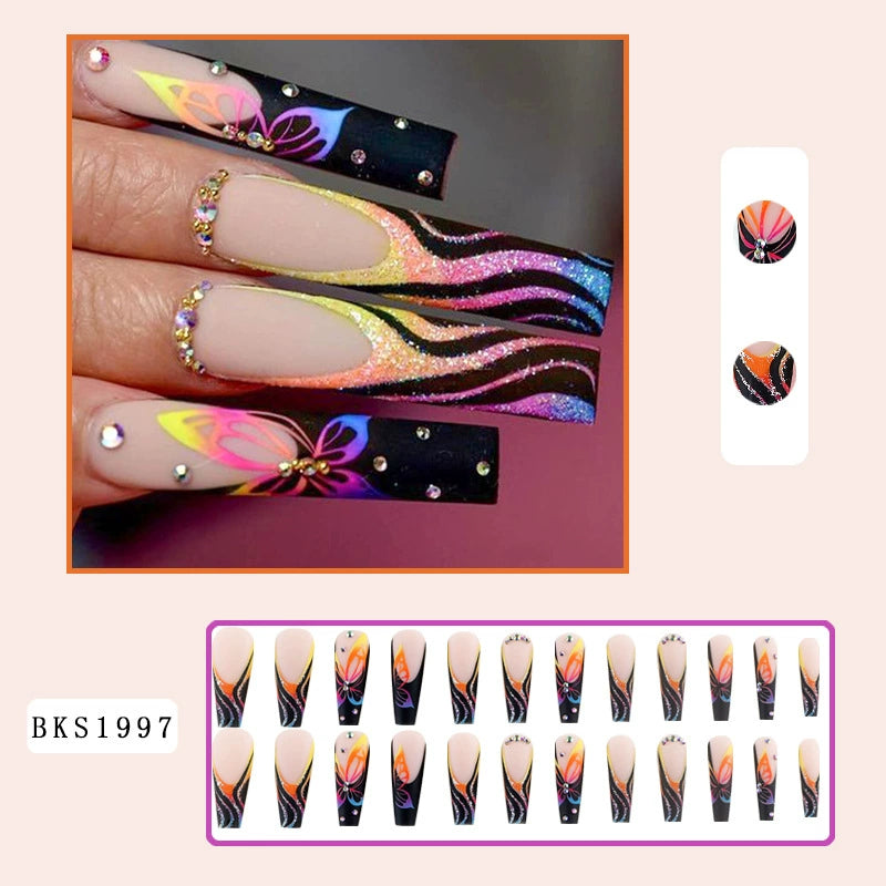 (Hand made nail) Nail pieces, wearing nail pieces, long cross-border nail products, fake nails, European and American wearing nail nails