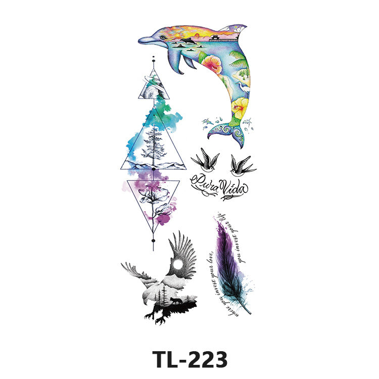 Free shipping Tattoo Factory Wholesale Fresh Tattoo Sticker Men's and Women's Flower Tattoo Stickers in Stock Direct Selling to Map Colorful Flowers