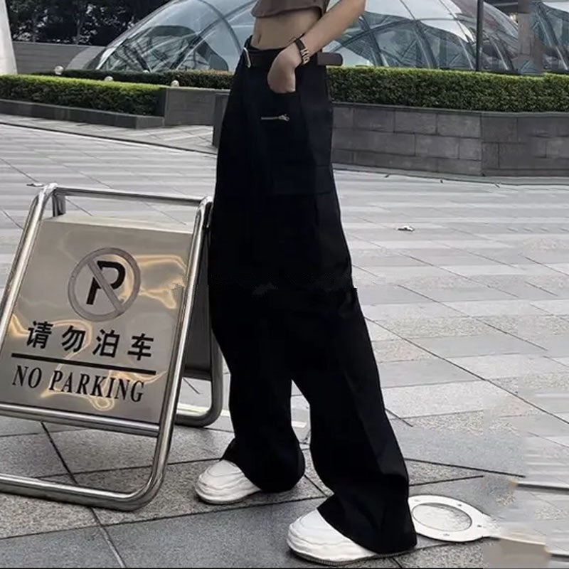 Free shipping dopamine coffee overalls women's summer fried street tall and thin casual wide-leg pants trousers