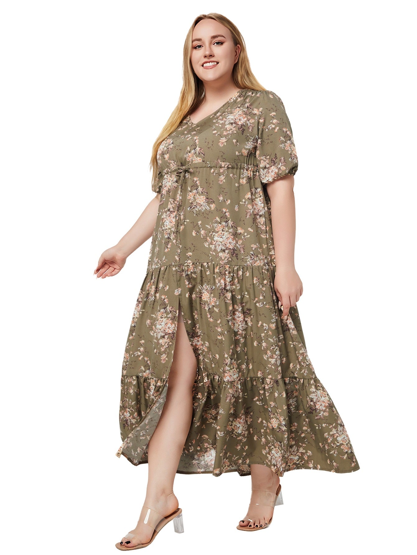 Fashion women's wear 2024 plus Size Women's Clothing Summer New Bohemian Print Loose Dress Sq0217