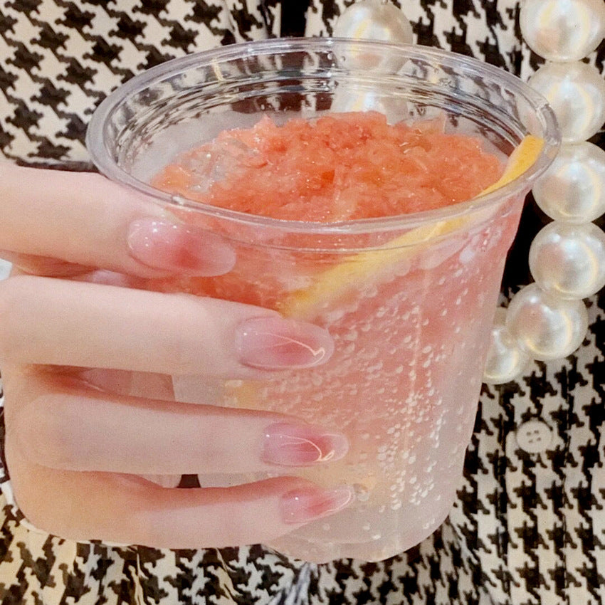 Fashion  nail Internet Celebrity Rouge Fake Nail Patch Wear Nail Finished Product Nail Tip Nail Stickers Removable Patch Removable Nail Art X64