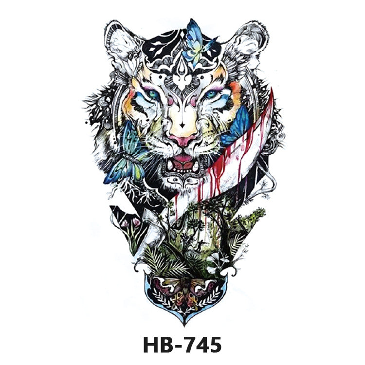 Free shipping Tattoo Wholesale Flower Arm Rose Half Sleeve Black and White Thigh Waterproof Fox Animal Dark Internet Celebrity Scar Covering Tattoo Sticker