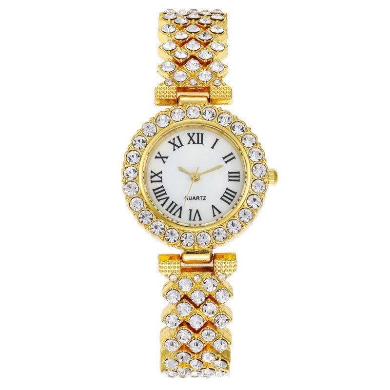 Fashion women's watchForeign Trade Popular Style Fashion Roman Pattern Diamond Women's Watch Women's Watch Quartz Watch Bracelet Women's Wrist Watch Factory in Stock