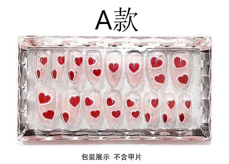 Fashion  nail 24 Pieces Wearable Nail Sticker Fake Fingernail Bag Foot Nail White Suit Transparent Tray Suction Plastic Packaging Box
